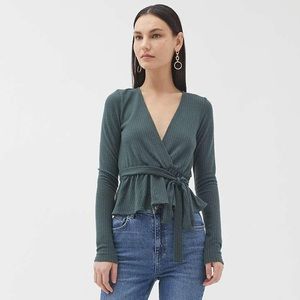 UO Nina Cozy Surplus Wrap Top